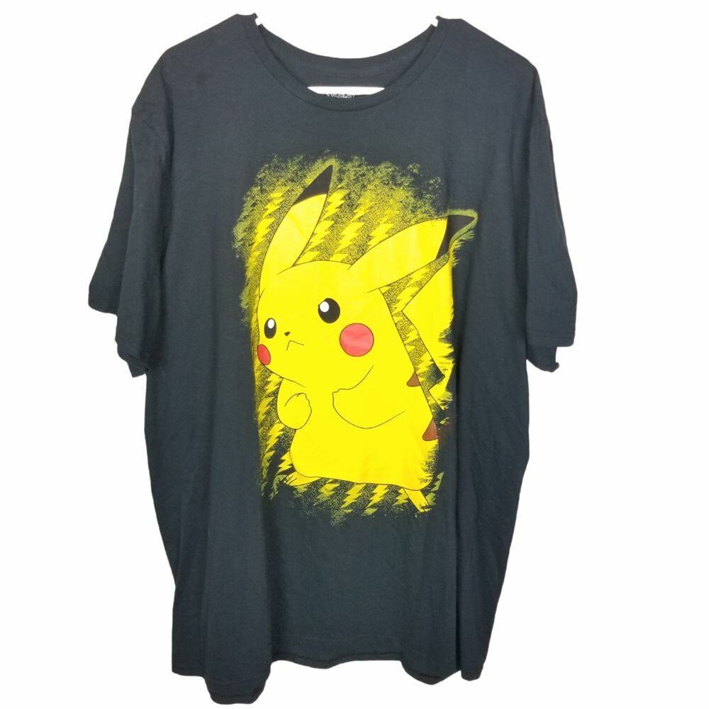 Pokemon Mens Graphic Tee Size 2X Crew Neck Graphic T-Shirt Casual Grunge Cartoon
